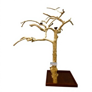 Percha de madera para pájaros con forma irregular, estilo clásico y duradero, para uso en interiores, base cuadrada, hecha en Vietnam. - Product Image 1