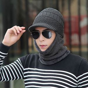 Bonnet d'hiver en laine pour hommes et femmes, cagoule, masque, écharpe, bonnet tricoté - Product Image 4