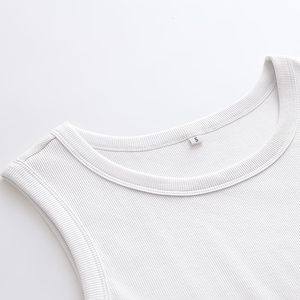 Débardeur côtelé sans manches pour femme FOXA, col montant, coupe ajustée, basique, décontracté, tricoté, respirant, en coton, pour l'été - Product Image 3