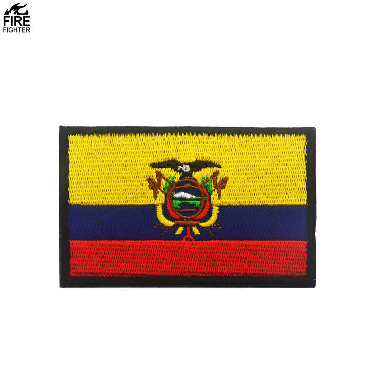 EmbTao USA American United States Flag And Ecuador Flag Patch Embroidered Badge