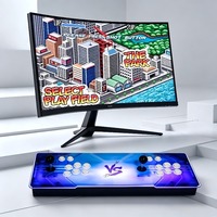 Mesin Video Game 3D dengan Joystick Ganda Arcade Stick dan 29.800 Game Klasik Terpasang, Dapat Dihubungkan ke TV/Monitor/Proyektor