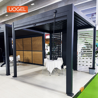 Pergola en aluminium couleur personnalisée, écologique, coupe-vent et pare-soleil pour terrasse arrière-cour et vie en plein air en bord de mer UOGEL M3-S