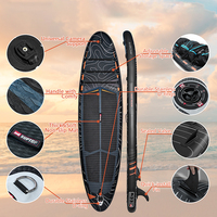 Planche à pagaie gonflable personnalisée avec logo, style debout pour adultes, avec un ensemble complet d'accessoires