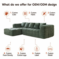 Vacuum gecomprimeerde luxe cloud modulaire sectionele slaapbank ODM beenloze L-vormige bank met stoffen bekleding modern design voor hotelgebruik