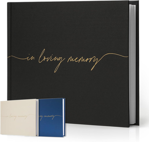 Couverture en lin personnalisée Page intérieure <span class=keywords><strong>vierge</strong></span> <span class=keywords><strong>Album</strong></span> photo LIVRE D'OR Livre d'or funéraire - Product Image 1