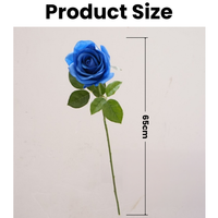 Rose artificielle en latex à toucher réel de 65 cm, rose bleue artificielle, hautement recommandée pour les mariages, les fêtes et la décoration de la maison