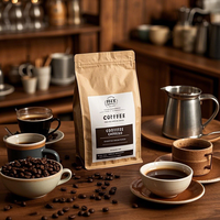 Bolsa de Café con Fuelle Lateral y Fondo Plano, Bolsa de Plástico Reutilizable para Alimentos, Bolsa de Papel Kraft con Cierre para Café