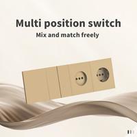 Interruptores y Enchufes de Pared WESA Ultrafinos con Botón Pulsador EU de 1/2/3 Vías con Enchufe USB Tipo C, Combinación Libre, Diseño Moderno de Lujo