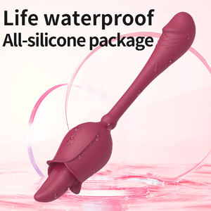 Delove Massage du vagin et du <span class=keywords><strong>sein</strong></span> Vibration forte Baguette à lécher la rose Bâton de massage Massage de la langue Gode Vibrateur Jouet adulte pour femmes - Product Image 5