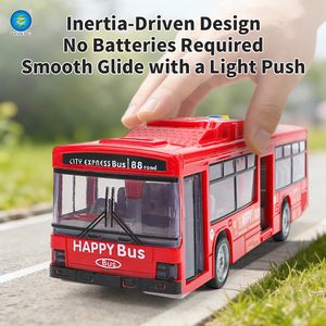 Autobús de Juguete de Inercia a Escala 1:24 con Puertas Abatibles, Luces y Música, Autobús Urbano Educativo de Plástico Seguro para Niños - Product Image 3