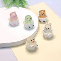 100 Pièces Nouvelles Figurines Miniatures 3D Mignonnes de la Série Lapin, Poulet, Oeuf, Ours, Canard de Pâques, qui Brillent dans le Noir, Accessoires pour Maison de Poupées
