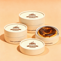 Boîte cylindrique de luxe personnalisée avec logo, résistante au four, pour emballage de gâteaux basques, biscuits et pâtisseries, en tube de papier de qualité alimentaire