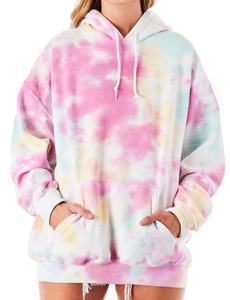 Sudaderas con capucha Tie-Dye con logotipo personalizado de alta calidad con bordado Tallas grandes XS a 6XL Ropa de invierno anticontracción Cuello con capucha - Product Image 3