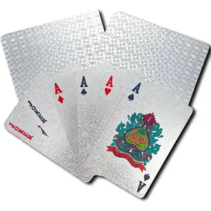 Tùy Chỉnh In Chất Liệu PVC Nước Bằng Chứng Poker Chơi Thẻ Chất Lượng Cao Thân Thiện Với Môi Sliver Đô La Thẻ