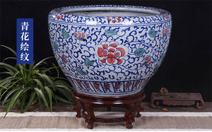 Jingdezhen रेट्रो दरार घुटा हुआ पारंपरिक नीले और सफेद चीनी मिट्टी मछली कटोरा चीनी नीले और सफेद चीनी मिट्टी बर्तन - Product Image 3