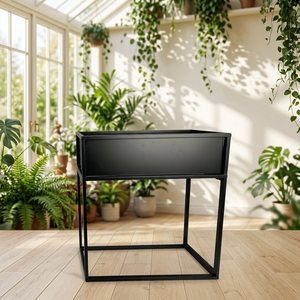 AK Brass Modern Wholesale Customized Black <b>Rectangle</b> Metal <b>Planter</b> With Stand For Indoor Decoration Home Gardening - Product Image 1