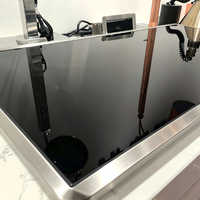 Chauffe-Plats Commercial Encastrable de Comptoir avec Cadre en Acier Inoxydable et Contrôleur de Plaque Chauffante en Verre Noir pour Buffet