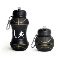 Gobelet pliable en silicone anti-chute et anti-fuite, thème football, pour l'été