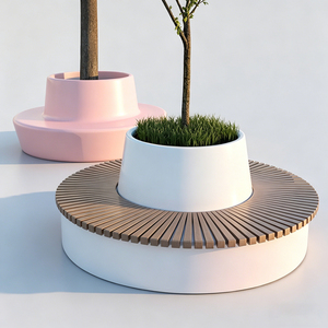 Banc de jardin botanique personnalisable, résistant aux intempéries, en fibre de verre, sièges publics pour parc et sentier piétonnier - Product Image 3
