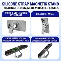 Support de téléphone magnétique en alliage d'aluminium TKT Premium, nouveau design 2026, aimants N52 améliorés, rotation à 360°, poignée pliable, béquille