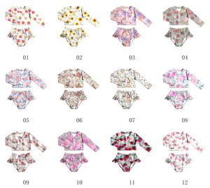 Maillot de bain pour bébé fille Yiwu Yiyuan Garment 2022, motif floral, adorable maillot de bain pour petite fille, maillot de bain personnalisé pour enfants, bikini pour filles - Product Image 4