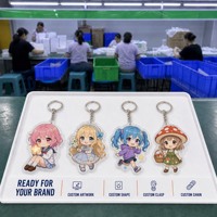 Porte-clés personnalisé en acrylique Anime, 3 mm, avec revêtement époxy, impression UV, fermoir à déclenchement, vente en gros, OEM, impression d'illustrations personnalisées