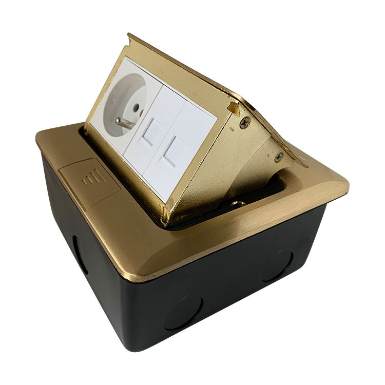 VNX Floor Pop up Power Socket for Office Floor With Dual Socket Charger /Electric Pop up Floor Socket