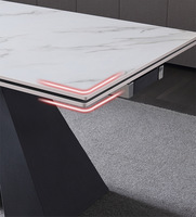 Italienischer Stil Extrem einfacher Esstisch und Stuhl Kombination Klapp design Ausziehbare Funktion Rechteckiges Tischset