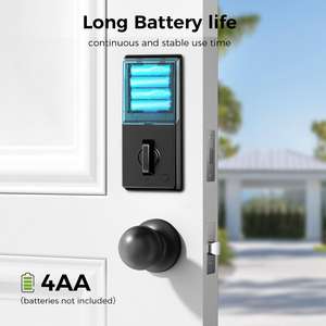 ชุดล็อคประตูหน้าแบบควบคุมด้วยแอปพลิเคชัน LNDU 100 พร้อมระบบกันขโมยและรหัสป้องกันการงัดแงะ ทำจากอลูมิเนียมอัลลอยด์สตีล - Product Image 2