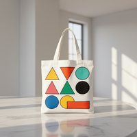 Tas Tote Kanvas Vintage Fashion dengan Logo Cetak Kustom Grosir, Dilengkapi Ritsleting, Tas Belanja Wanita Portabel untuk Musim Panas
