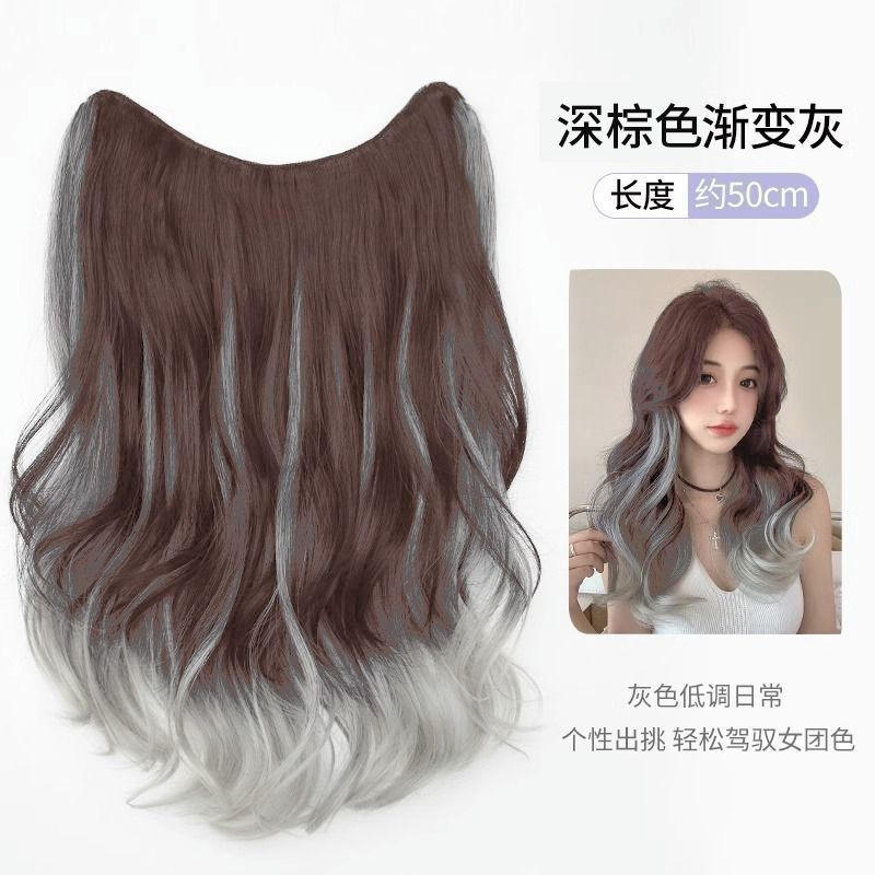 สีน้ำตาลเข้มไฮไลท์สีเทา