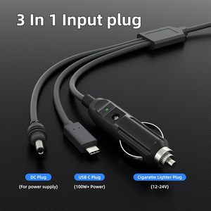 Câble Starlink Mini 3-en-1 9,8 pieds/3 m, câble d'alimentation haute vitesse 100 W+ USB C/allume-cigare de voiture/DC vers DC pour accessoires Starlink - Product Image 2