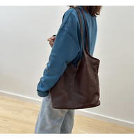 Sac fourre-tout souple grande capacité avec logo personnalisé, en cuir tanné végétal de première qualité, sac à bandoulière pour femme, idéal pour le quotidien, le travail et les voyages