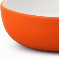 Bol Rond en Mélamine Orange et Blanc 16cm Qualité Alimentaire Incassable Plat Lisse pour Service en Gros pour Restaurants et Hôtels