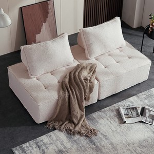 Nuovo sofà quadrato modulare di moda con spugna di riempimento leggero sottovuoto soffice tessuto bianco Design per il Comfort del <span class=keywords><strong>soggiorno</strong></span> - Product Image 3