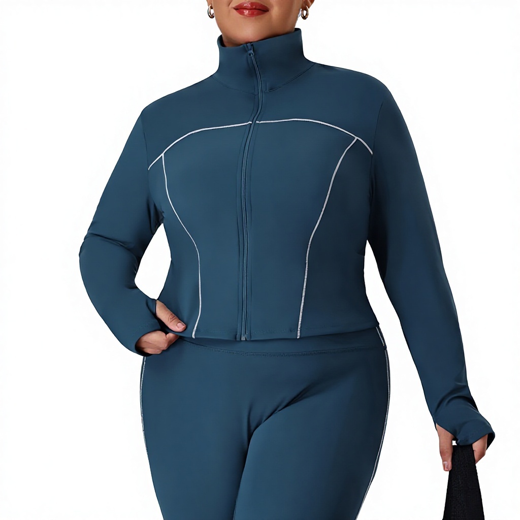 New Autumn Winter Slim-fit Plus Size Women's Spandex/Nylon Solid Yoga Coat Long-sleeved Outdoor Sports
