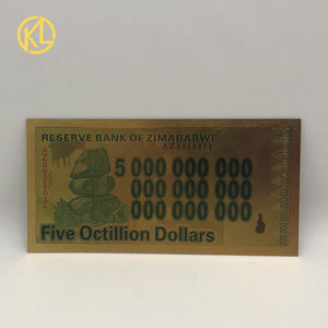Billete de Banco de Oro de Zimbabue Personalizado de Un Trillón de Yottalillones de Dólares con Impresión UV - Product Image 3