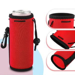 Manchon de bouteille d'eau isotherme en néoprène personnalisé avec logo, fermeture éclair et motif lettres colorées – Conception fournisseur - Product Image 3