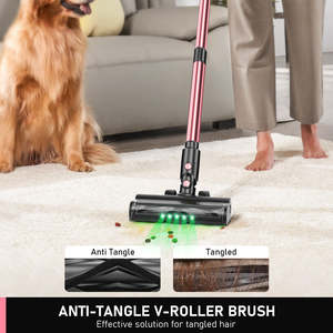 Aspirateur-balai sans fil à batterie, stock local aux États-Unis, pour la maison, l'hôtel, les poils d'animaux, les tapis, les sols durs, le nettoyage de la voiture/du garage - Prise US - Product Image 4