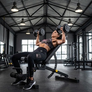 Compact Multi Functional Foldable Weight Bench With Rapid <strong>Setup</strong> Design and Transport Wheels for Small Space Home <strong>Gym</strong> Use Only - Product Image 3