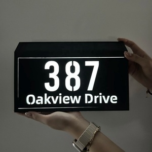 Numéros de maison solaires personnalisés, enseigne d'adresse personnalisée, éclairage solaire, charge solaire, haute luminosité, décoration extérieure - Product Image 1