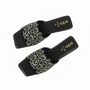 Pantoufles de sport décontractées noires CL2005 confortables et élégantes - Product Image 1