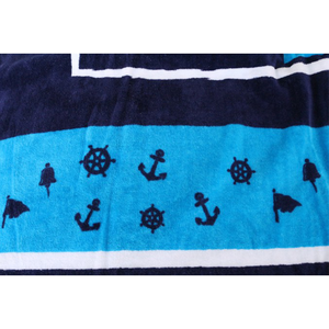 ผ้าขนหนูชายหาดและสระว่ายน้ำลายแถบสีน้ำเงินไมโครไฟเบอร์ - Product Image 6