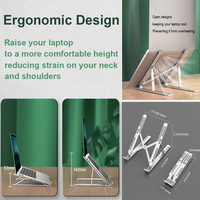 Meilleurs produits tendance Support pour ordinateur portable en aluminium réglable Support pliable en métal pour ordinateur portable