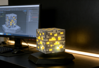 Lampe LED à lévitation magnétique en forme de cube de minerai, veilleuse rotative automatique, cadeau gadget cool pour adolescents et passionnés de jeux
