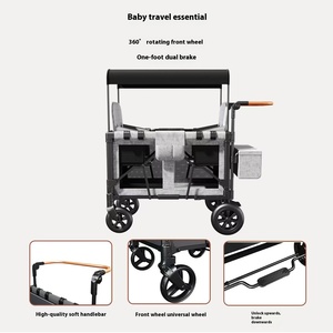 Wagon pliable en silicone à quatre roues et cheveux raides personnalisable en usine artefact indispensable pour <span class=keywords><strong>jumeaux</strong></span> camp de bébé assis et allongé montagne - Product Image 4