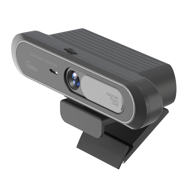 Wireless 2.4G Webcam 1080P with 65ft Long Range 5000mAh Battery Automatic Privacy Cover for Large Meeting Room & Office