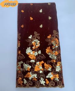 Inmyshop Pizzo Africano in Velluto <span class=keywords><strong>con</strong></span> Paillettes Perlescenti Tessuto in Pizzo Nigeriano Perfetto per Abiti da Cerimonia - Product Image 2