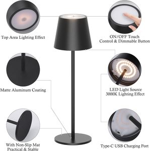 <span class=keywords><strong>Lampe</strong></span> de bureau IP54, fabricants, vente en gros, <span class=keywords><strong>lampe</strong></span> de table LED décorative sans fil, OEM & ODM, 38 cm, aluminium, contemporaine, pratique - Product Image 3