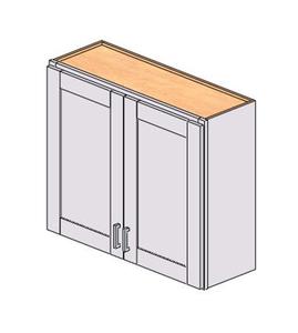 Mobiletto da parete Sunique Sydney White Shaker 36x30x12 pollici, 2 ante, 2 ripiani, mobile da cucina moderno, design contemporaneo - Product Image 1